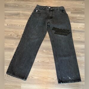 Miami Heat Black Denim Jean NBA Basketball Embroidered Link 90’s Mens 36 x 33